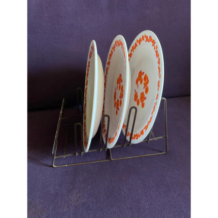 Lot 3 Assiettes dessert Arcopal "Lotus orange"