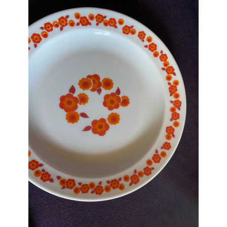 Lot 3 Assiettes dessert Arcopal "Lotus orange"