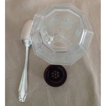 SUCRIER EN VERRE ET BAKELITE