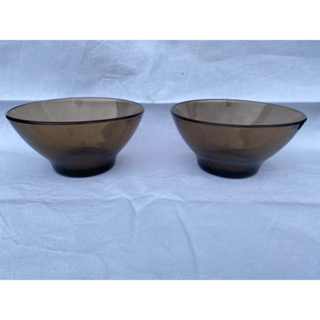 2 bols Vereco marron fumé