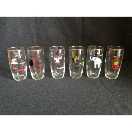 Set 6 verres "Kronenbourg" et support