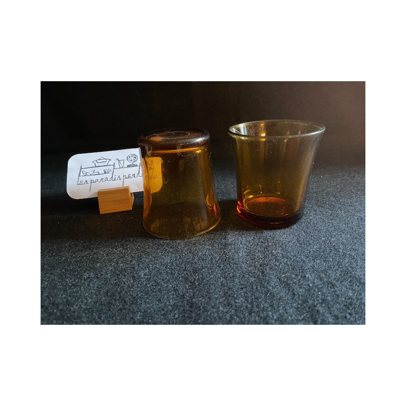 Set de 2 verres à eau "Duralex fumé" - vintage 1980