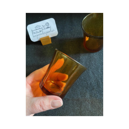 Set de 2 verres à eau "Duralex fumé" - vintage 1980