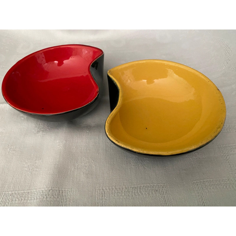 Set 2 coupelles bicolores fifties