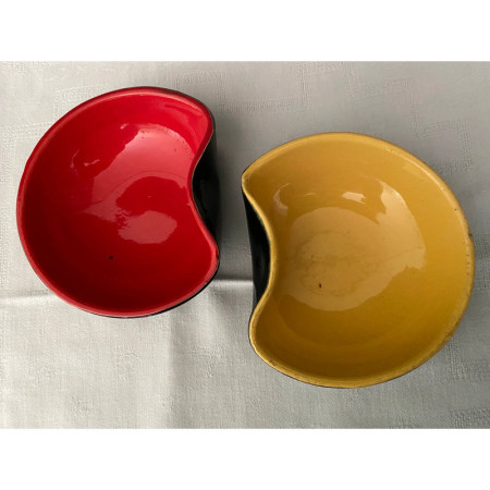 Set 2 coupelles bicolores fifties