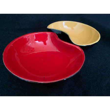 Set 2 coupelles bicolores fifties