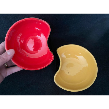 Set 2 coupelles bicolores fifties