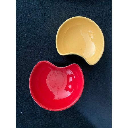 Set 2 coupelles bicolores fifties