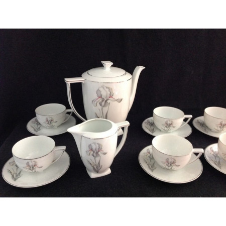 SERVICE À CAFÉ PORCELAINE "IRIS"