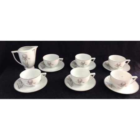 SERVICE À CAFÉ PORCELAINE "IRIS"