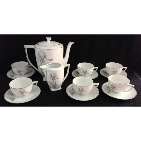 SERVICE À CAFÉ PORCELAINE "IRIS"