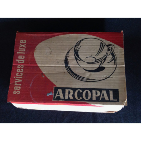 Rare service Arcopal "Opalines pastels" boîte d'origine
