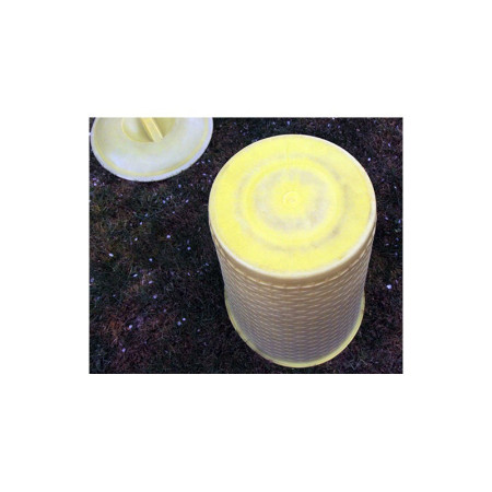PANIER À LINGE PLASTIQUE JAUNE - 1960 - 1970