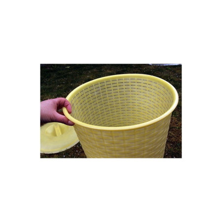PANIER À LINGE PLASTIQUE JAUNE - 1960 - 1970
