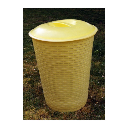 PANIER À LINGE PLASTIQUE JAUNE - 1960 - 1970