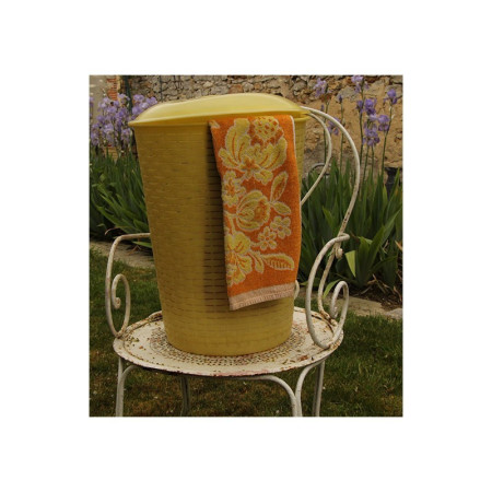 PANIER À LINGE PLASTIQUE JAUNE - 1960 - 1970