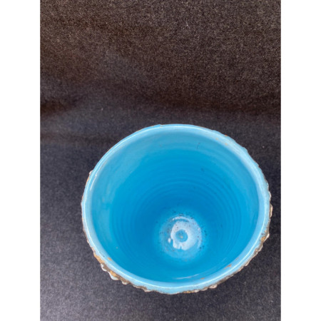 Petit vase lave fifties "femme au chapeau" Style Vallauris