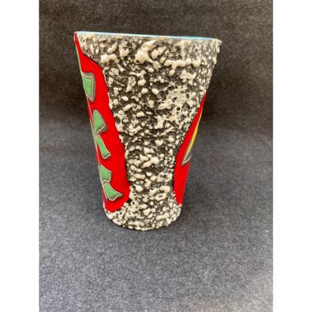 Petit vase lave fifties "femme au chapeau" Style Vallauris