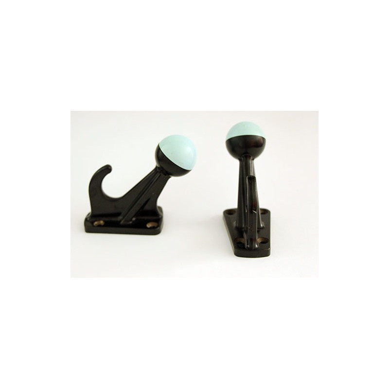 2 PATÈRES PLASTIQUE BOULE NOIR/MINT