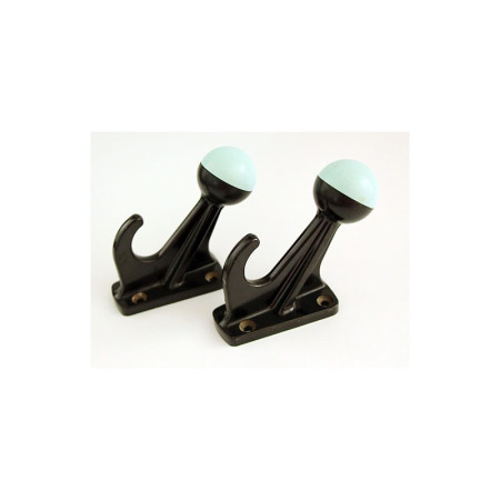 2 PATÈRES PLASTIQUE BOULE NOIR/MINT