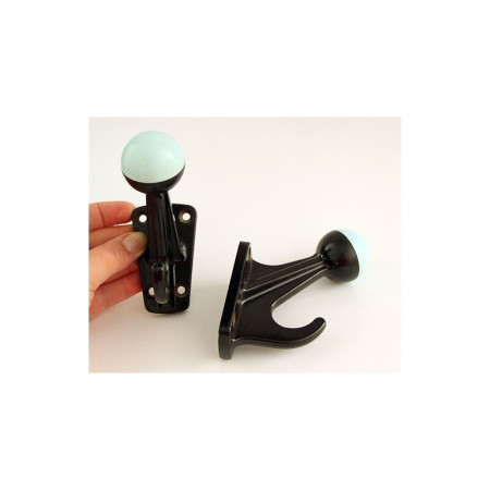 2 PATÈRES PLASTIQUE BOULE NOIR/MINT