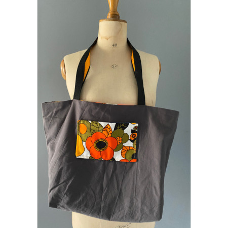 Sac "Home made-Power flower" tissus 1970