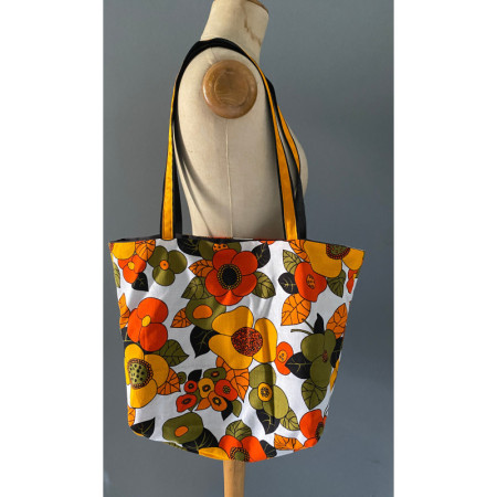 Sac "Home made-Power flower" tissus 1970