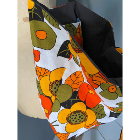 Sac "Home made-Power flower" tissus 1970