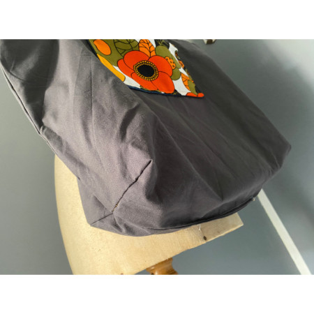 Sac "Home made-Power flower" tissus 1970