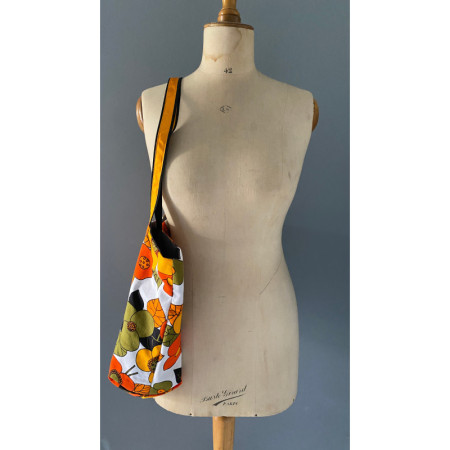 Sac "Home made-Power flower" tissus 1970