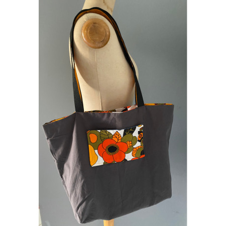 Sac "Home made-Power flower" tissus 1970