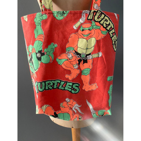Sac "Home made-Tortue Ninja Fluo" tissus 1990