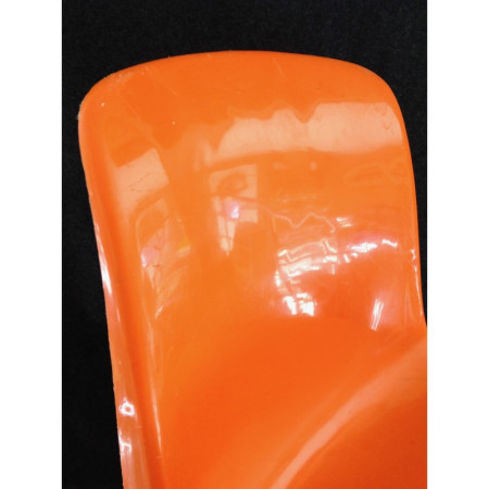 Duo chaises scolaires orange-bleu
