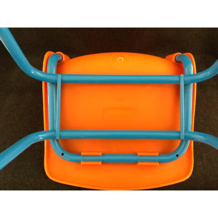 Duo chaises scolaires orange-bleu