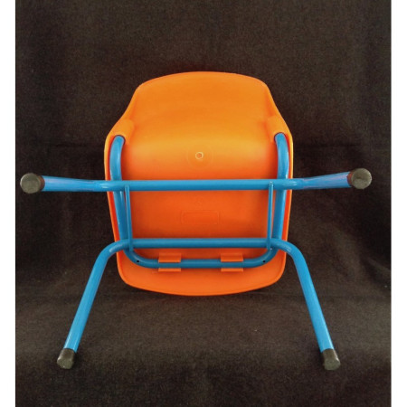 Duo chaises scolaires orange-bleu