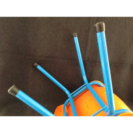 Duo chaises scolaires orange-bleu