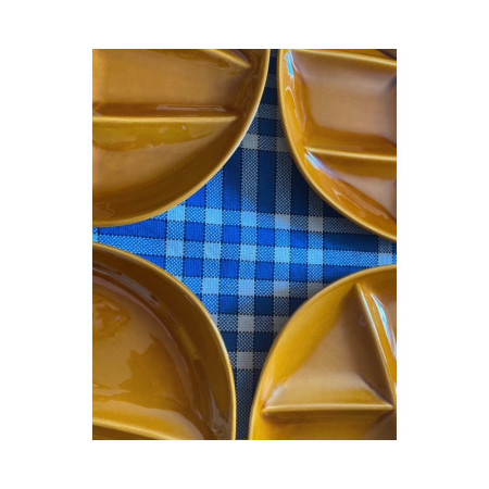 Ensemble de 6 assiettes à fondue bourguignonne - Salins 1960/70