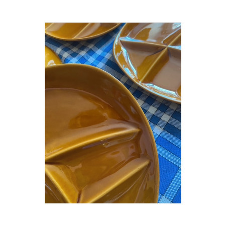 Ensemble de 6 assiettes à fondue bourguignonne - Salins 1960/70
