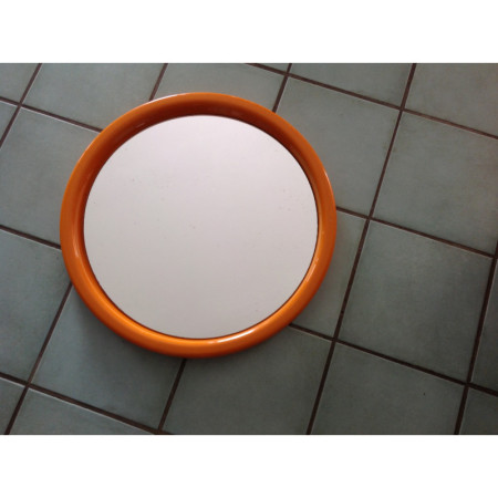 Miroir rond 45cm - plastique orange