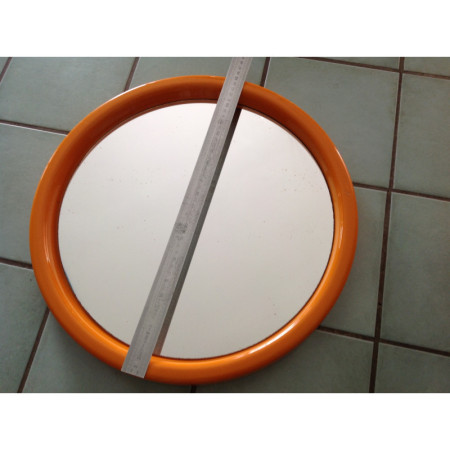 Miroir rond 45cm - plastique orange