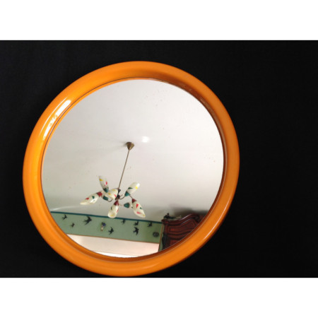 Miroir rond 45cm - plastique orange