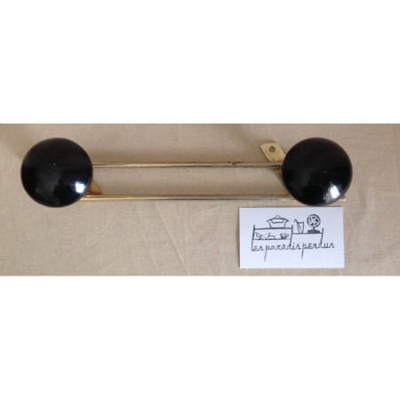 Patère fifties 2 boutons noirs "Rock"