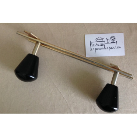 Patère fifties 2 boutons noirs "Rock"