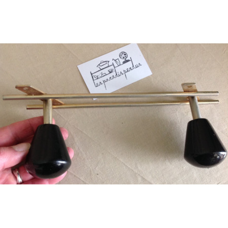 Patère fifties 2 boutons noirs "Rock"
