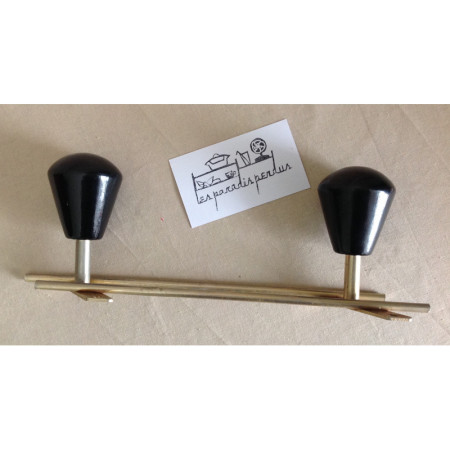 Patère fifties 2 boutons noirs "Rock"