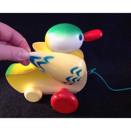 JOUET BOIS À TIRER "CANARD" (+boîte)