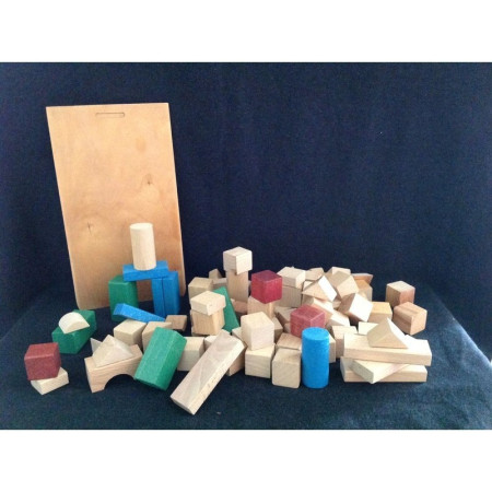 JEUX DE CONSTRUCTION EN BOIS + CHARIOT