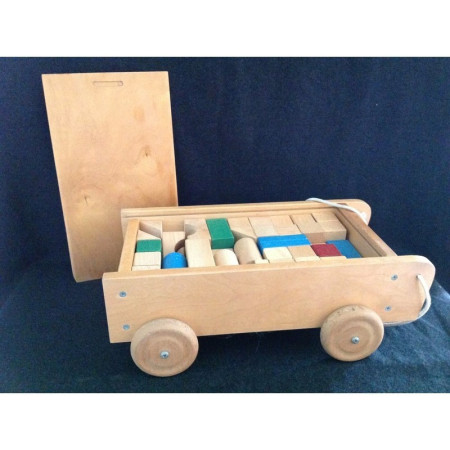 JEUX DE CONSTRUCTION EN BOIS + CHARIOT
