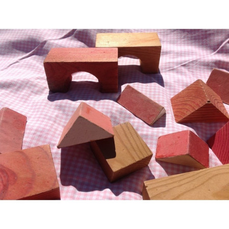 LOT JEU DE CONSTRUCTION - BOIS, CARTON BOUILLI
