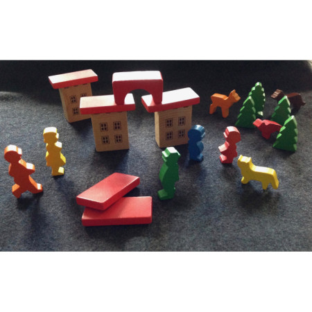 Petit jeu "nomade" de construction Bois coloré